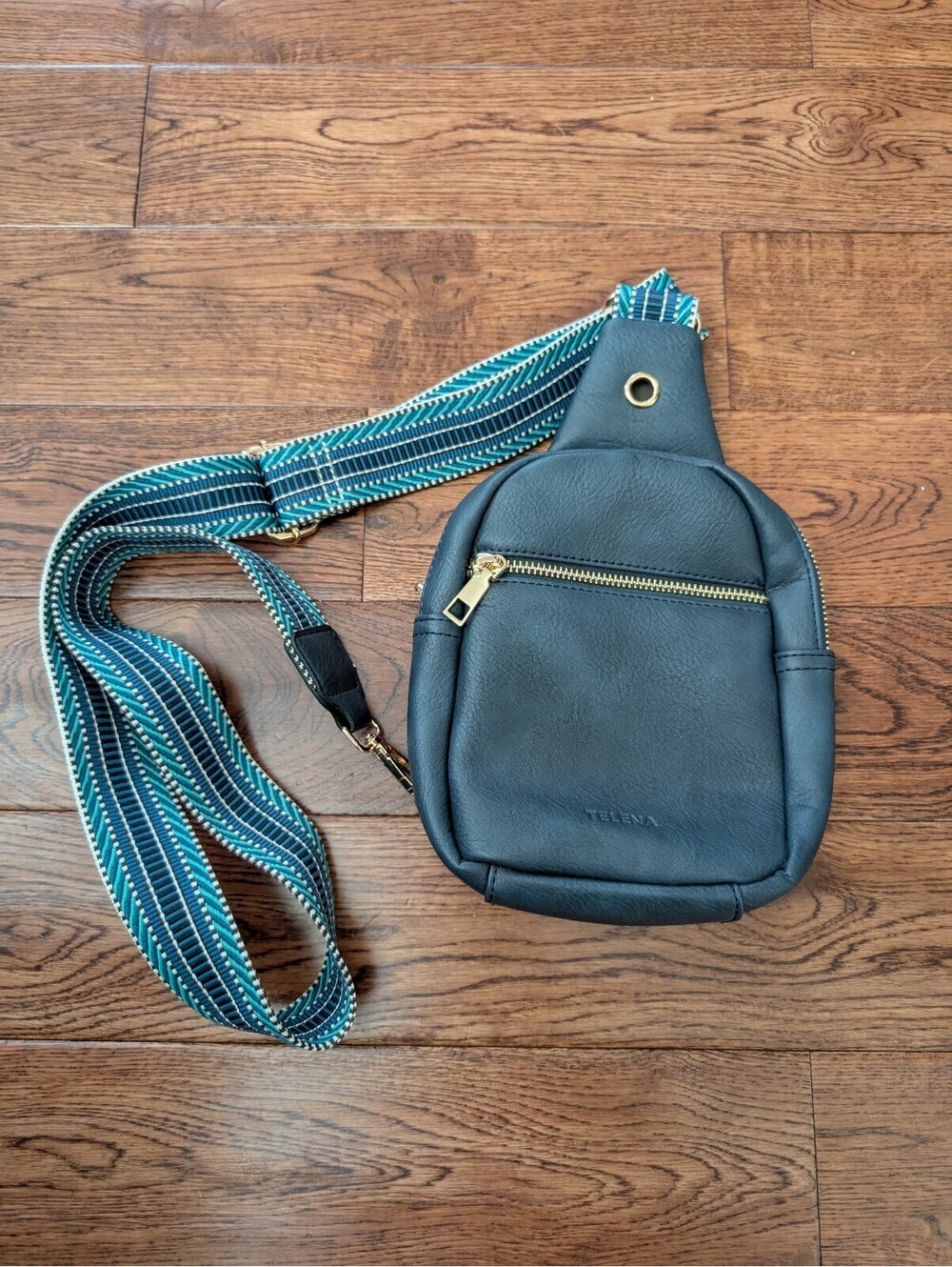Telena Faux Leather Crossbody Bag Sling Patterned Strap